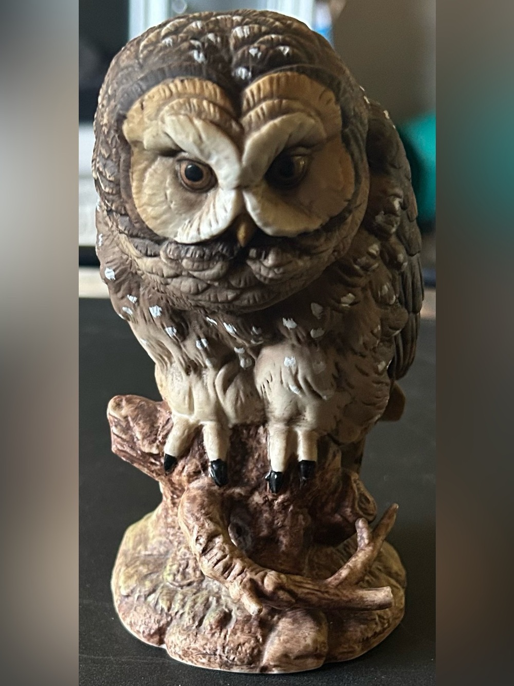 vintage Western Spotted Owl / Elf Owl porcelain figurine by Andrea by Sadek"